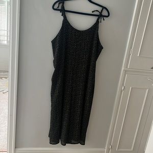Sheer black polka dot wide-leg jumpsuit